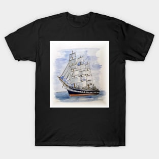 Tall Ship from an original watercolour sketch T-Shirt